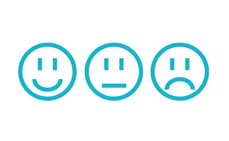 Happy, neutral, and sad faces